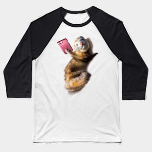 Smiling Ferret Selfie Funny Baseball T-Shirt